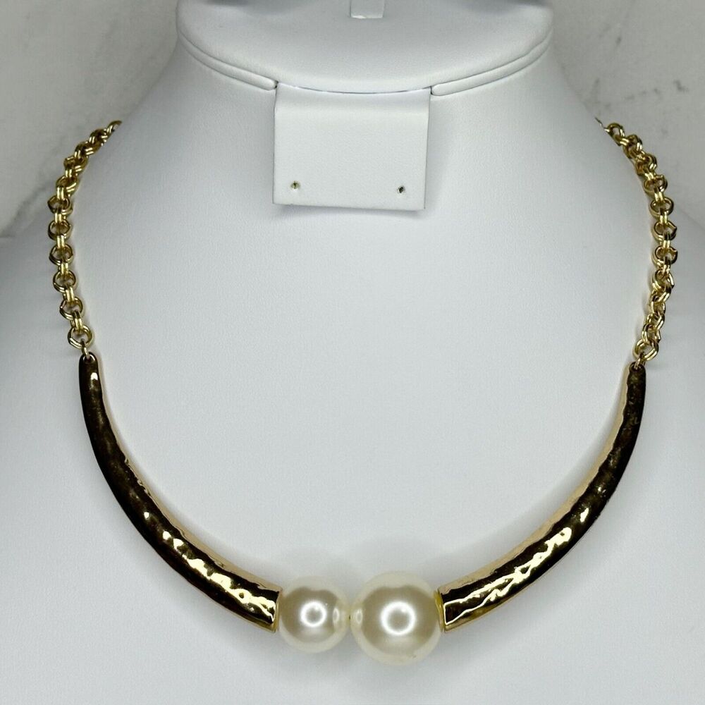 Chico's Chunky Faux Pearl Collar Statement Necklace ✨